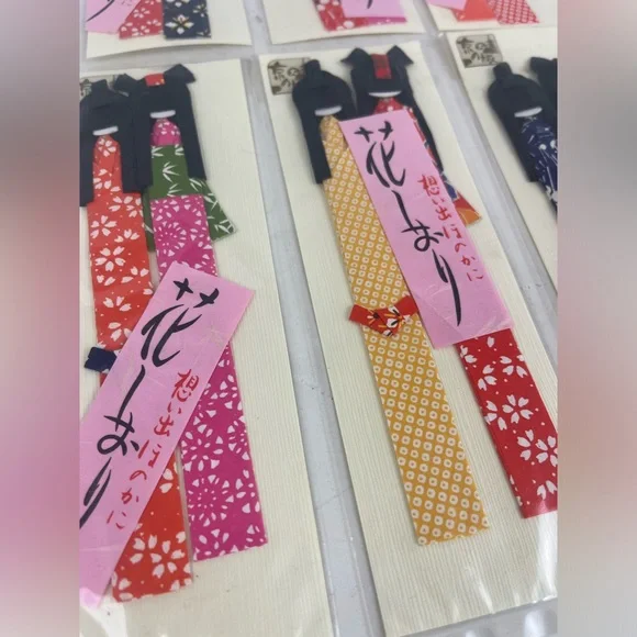 20 Vintage Japanese Style Origami Paper Geisha Doll Bookmarks New - Picture 3 of 12